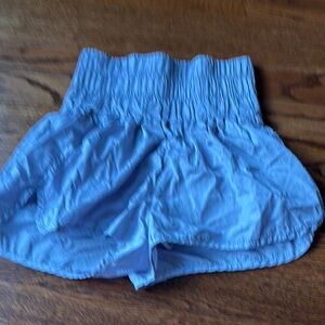 High Waist Blue Athletic Shorts